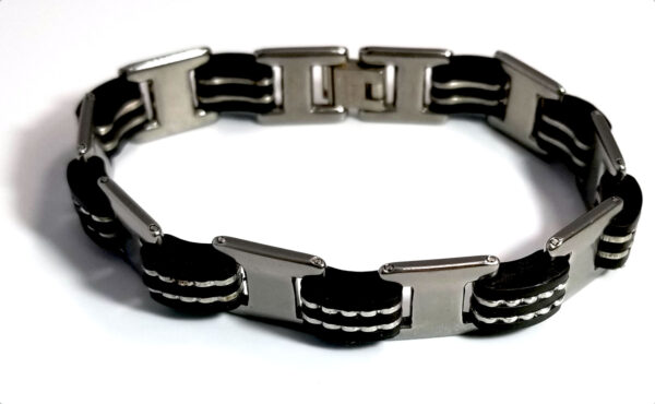 Stainless Steel and black bracelet
