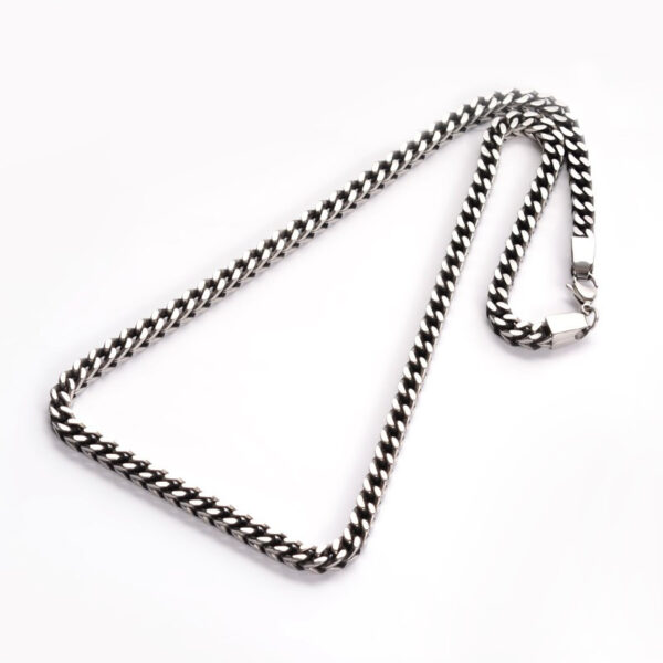 24 inch long, 6 MM wide stainless steel square curb chain
