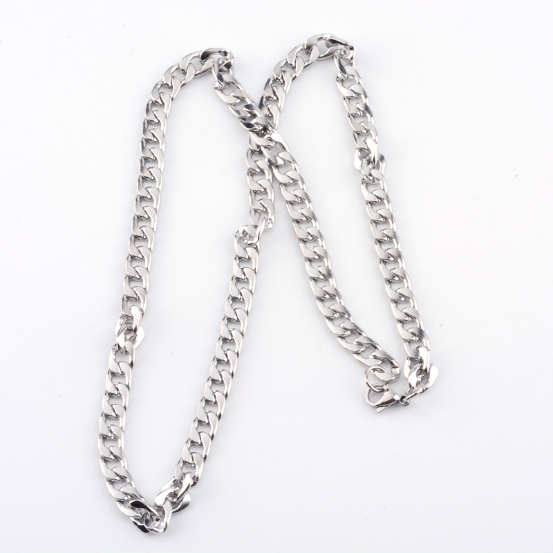 Stainless Steel 27 inch curb link chain necklace with lobster claw clasp