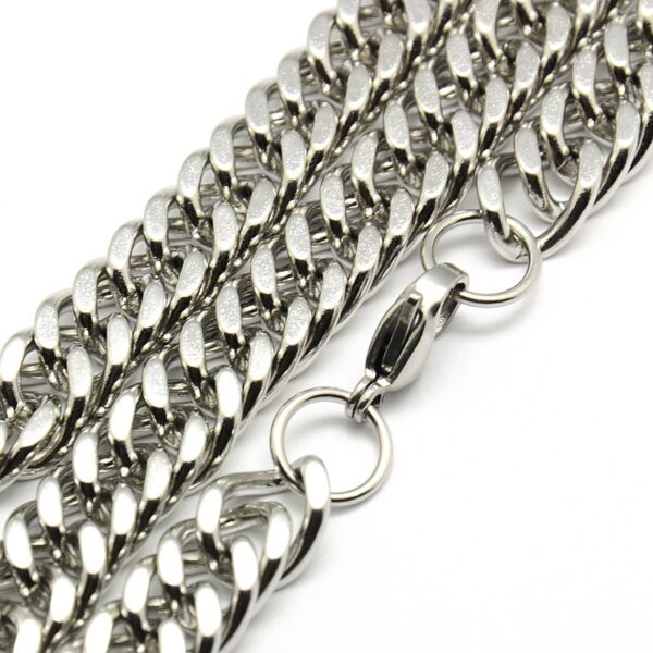 Close up of Cuban Link Chain with Lobster Claw Style Clasp