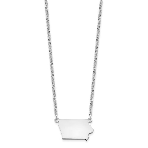state of Iowa sterling silver necklace