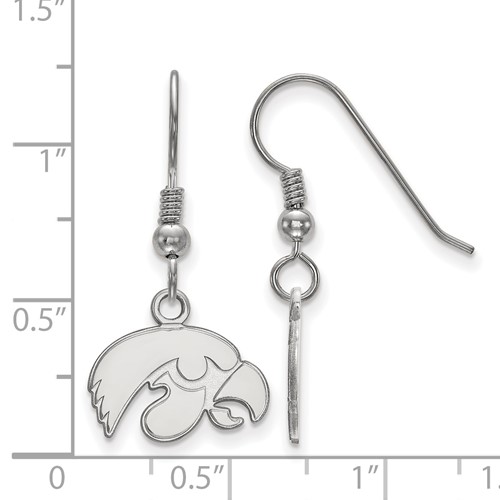 University of Iowa Sterling silver Tigerhawk dangle earrings with ruler