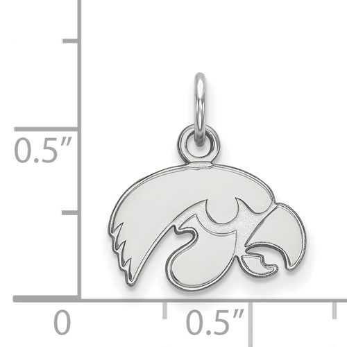 University of Iowa Hawkeye pendant charm in sterling silver