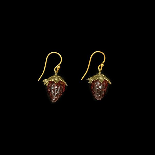 Strawberry earrings by jewelry designer Michael Michaud