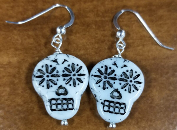 handmade sugar skull earrings