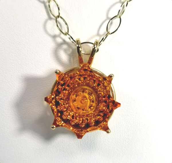 Citrine Sun Pendant by gem carver Thomas Trozzo
