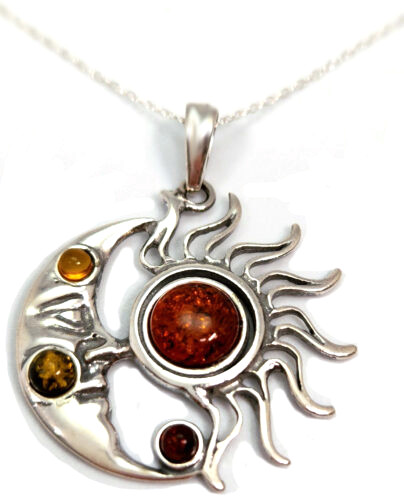 amber sun and moon necklace