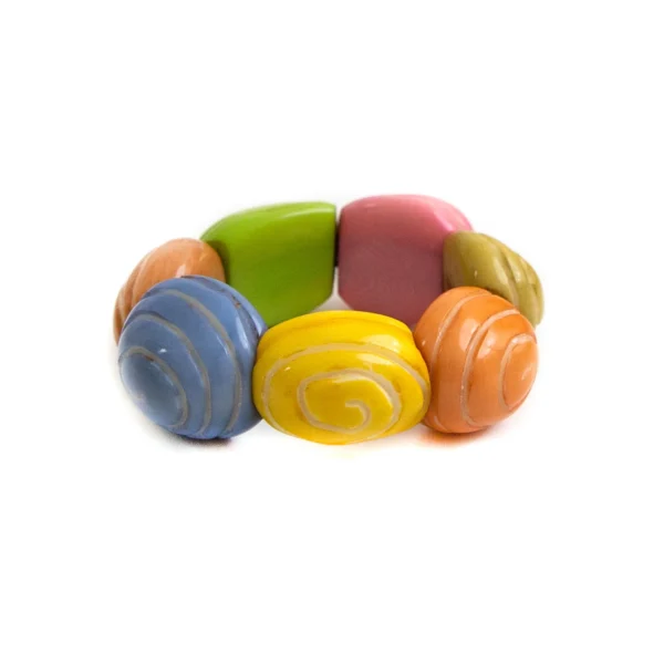 pastel tagua nut spiral bracelet