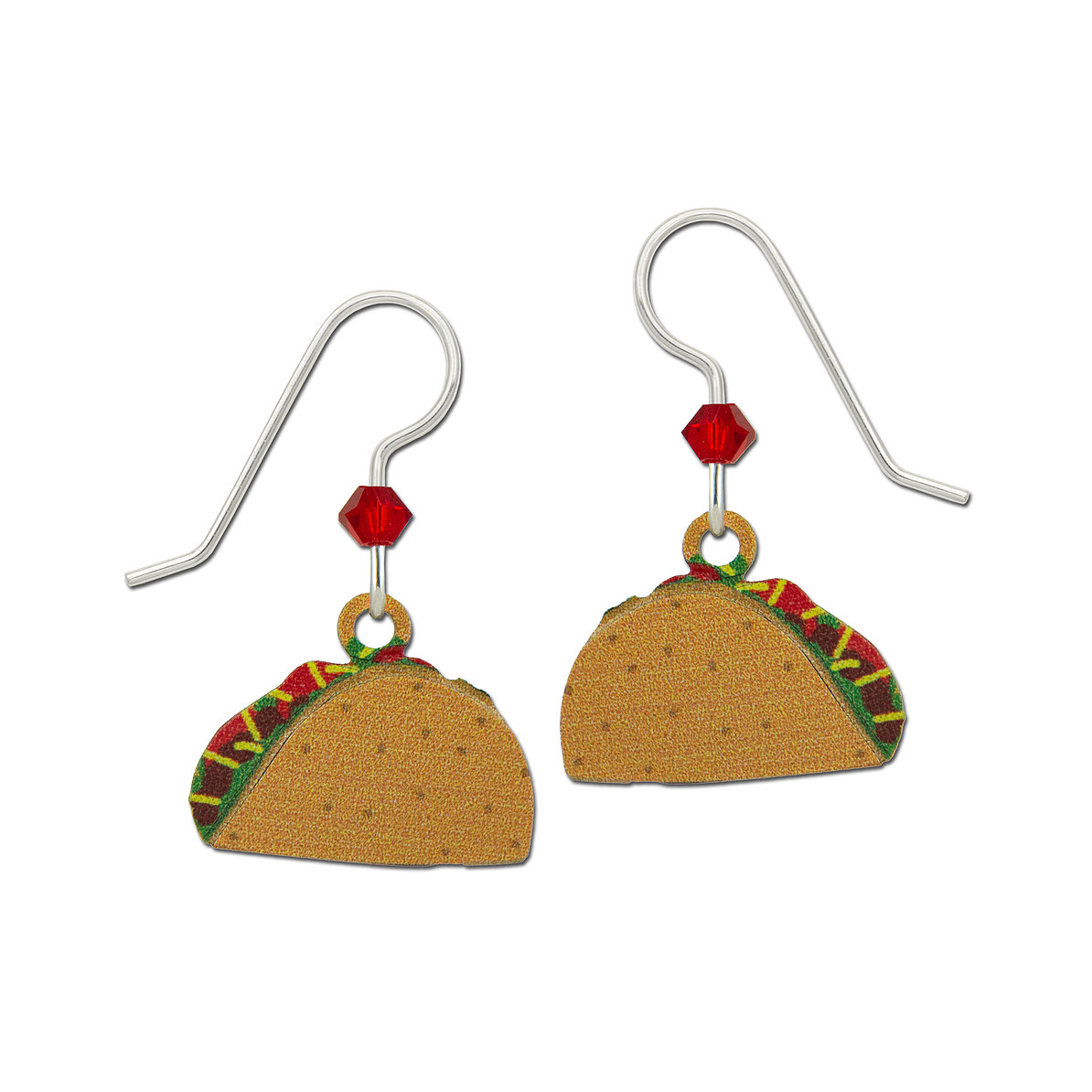 Taco earrings with sterling silver ear-wires