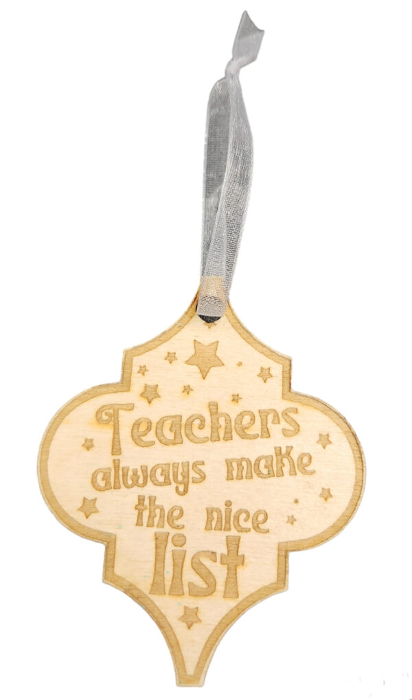 wooden teacher ornament