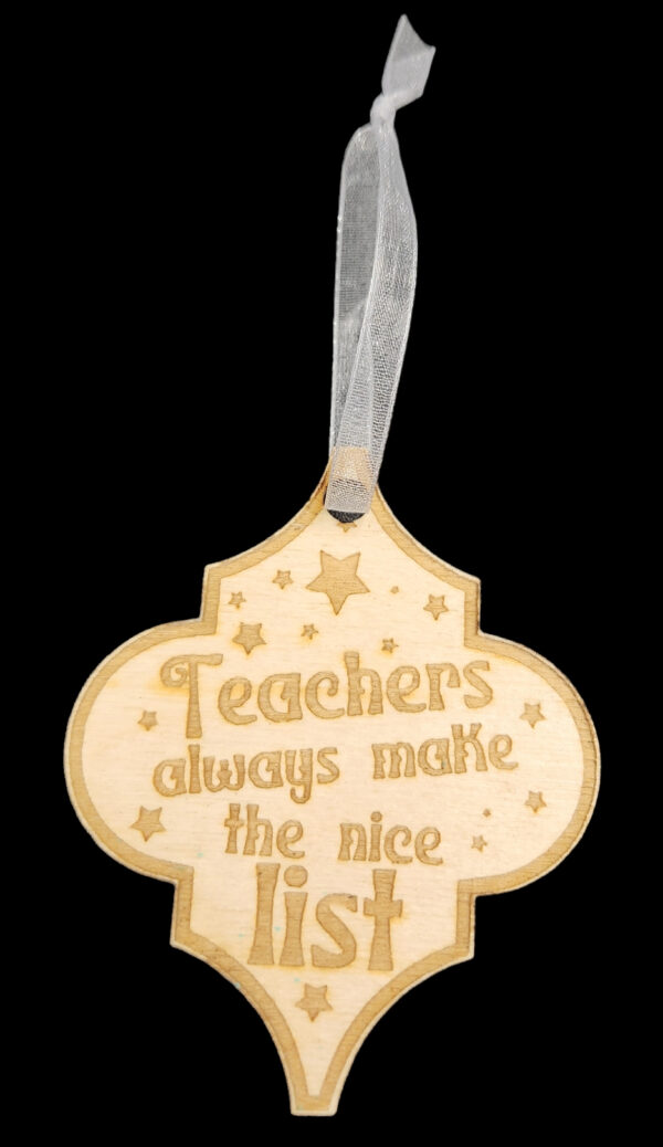 wooden teacher ornament
