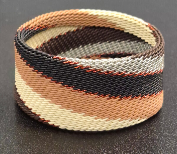 mocha color repurposed telephone wire bangle bracelet