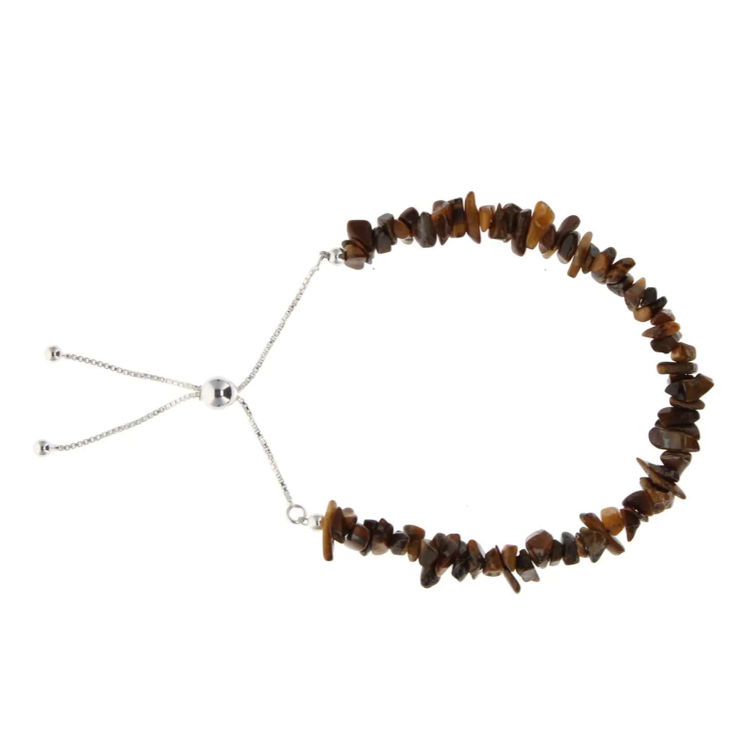 brown tiger's eye gemstone and sterling silver bracelet