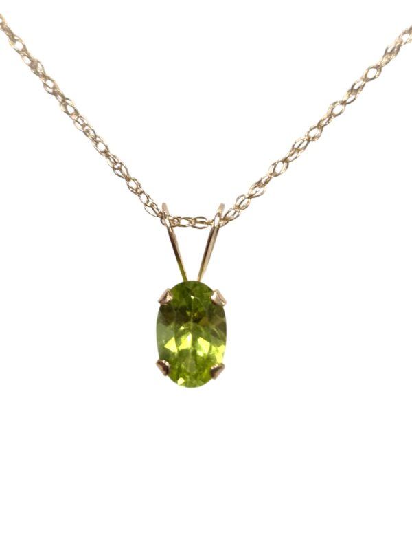 tiny gold and peridot necklace