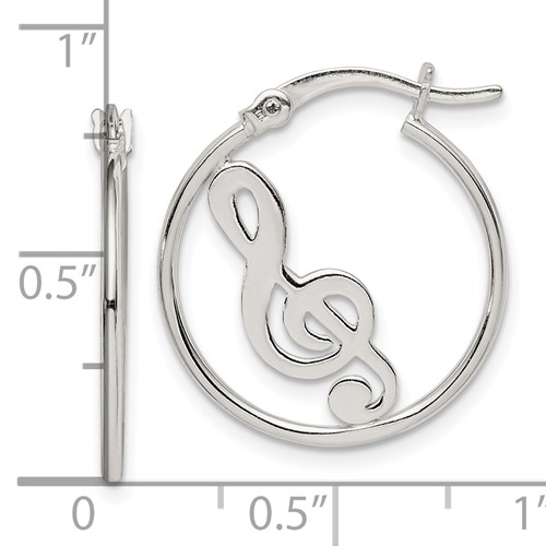 treble clef hoop earrings with ruler