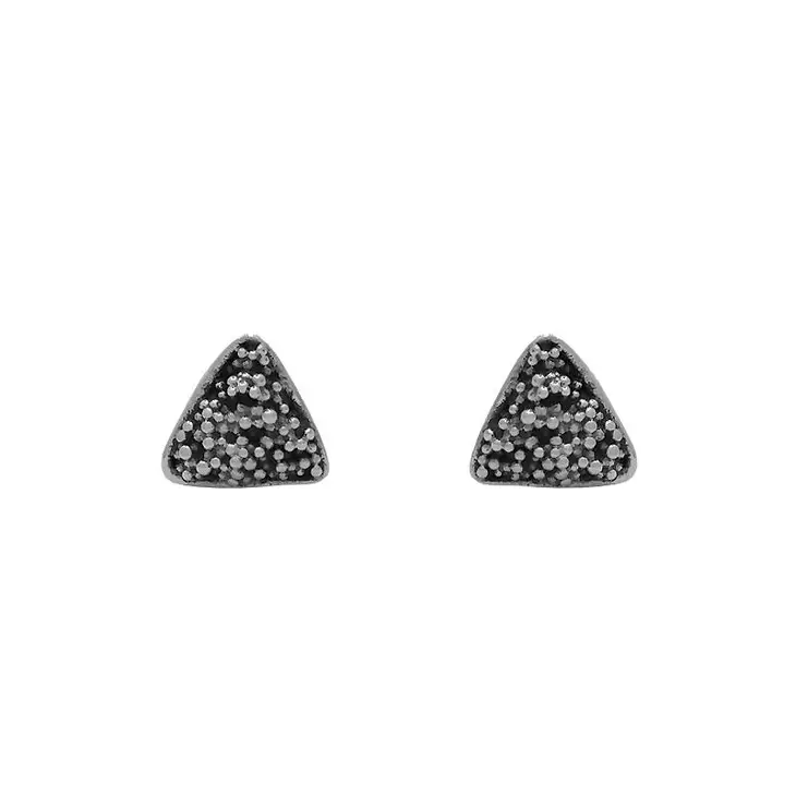 sterling silver triangle stud earrings