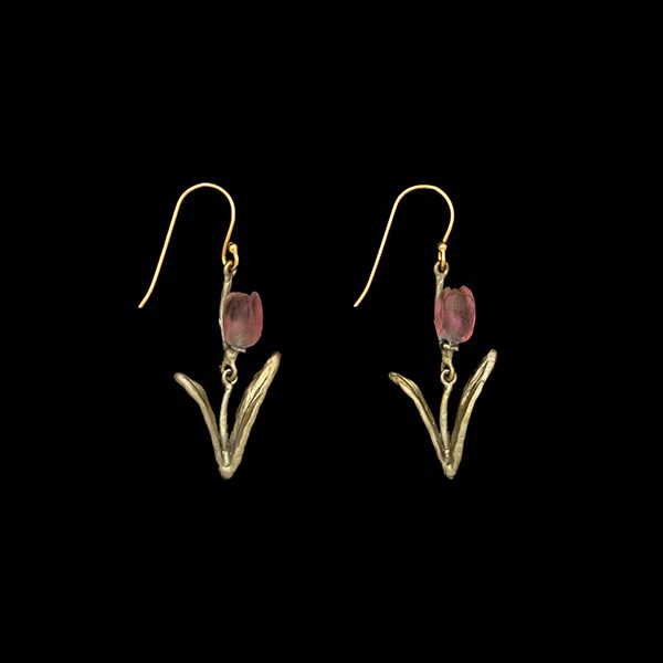 pink tulip earrings