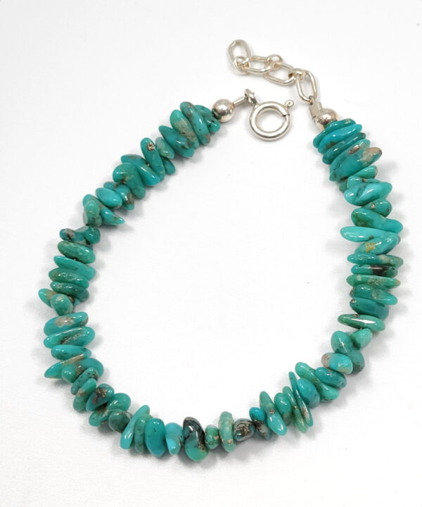 turquoise beaded bracelet with sterling silver clasp