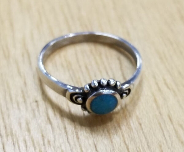 top view of turquoise circle ring