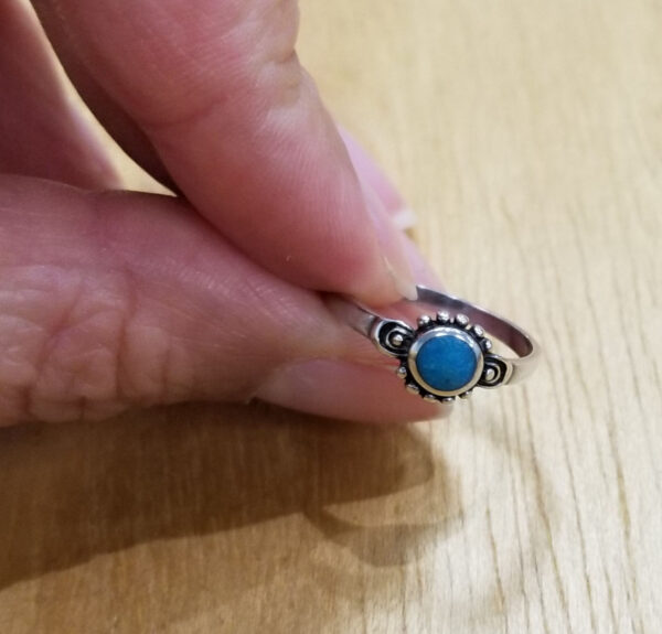 turquoise circle ring in size 6