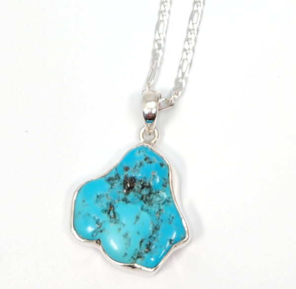 Turquoise pendant and sterling silver 20 inch chain
