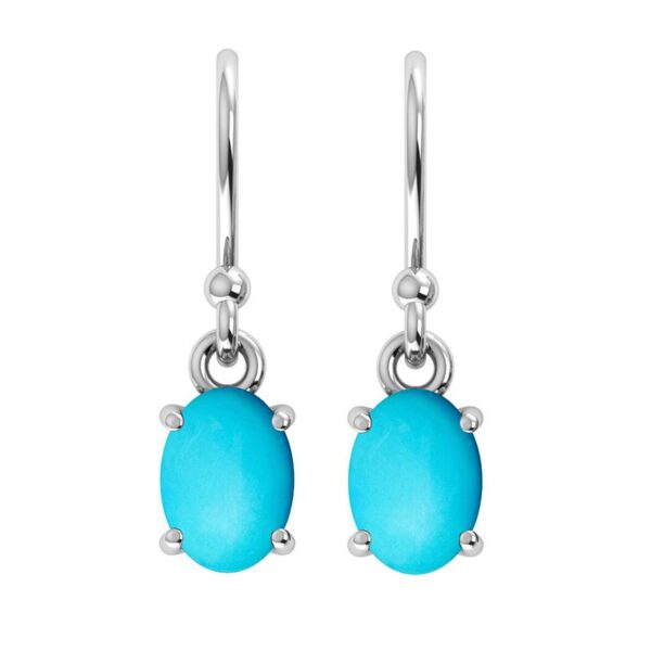 front view of turquoise and sterling silver earrings