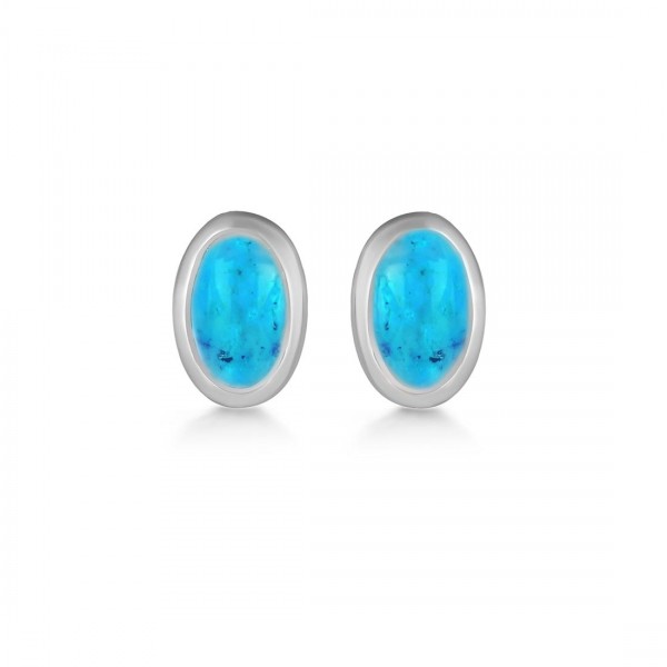 turquoise oval stud earrings