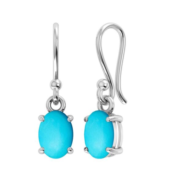 turquoise petite oval dangle earrings