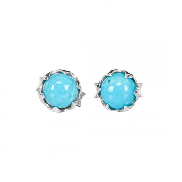 turquoise and sterling silver small stud earrings