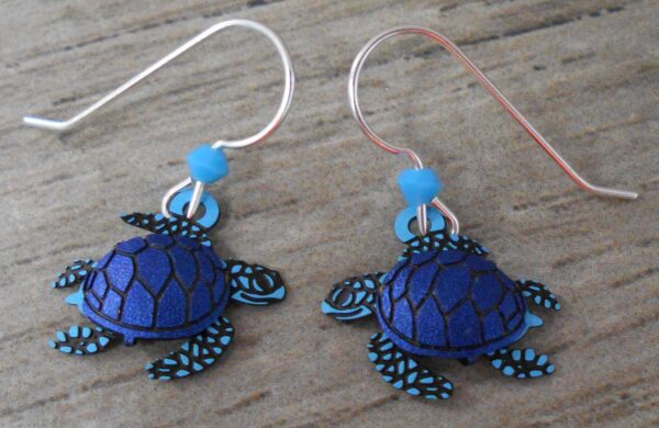swimming sea turtle earrings