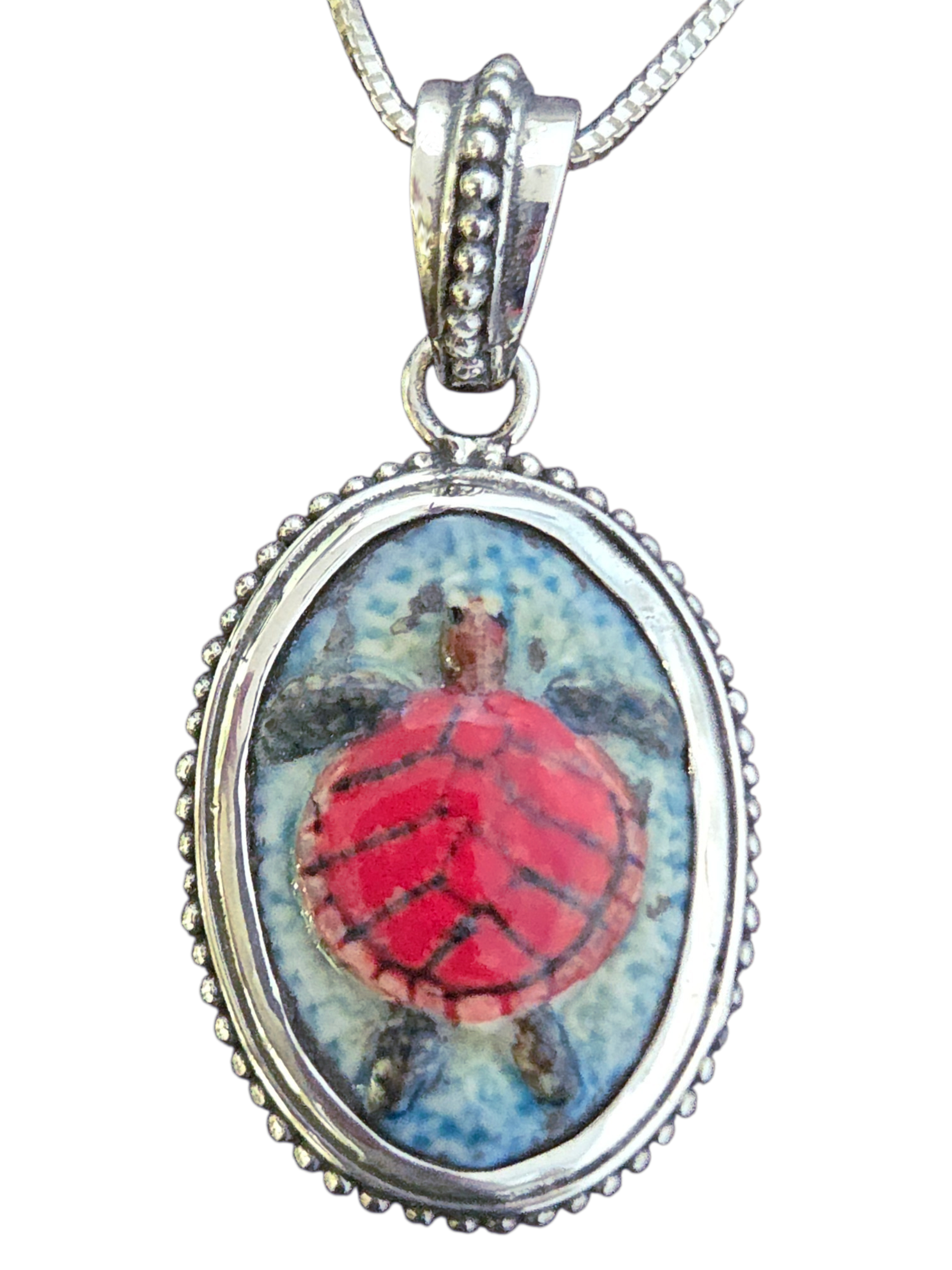 colorful sea turtle necklace