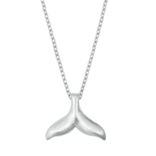 sterling silver whale tail necklace