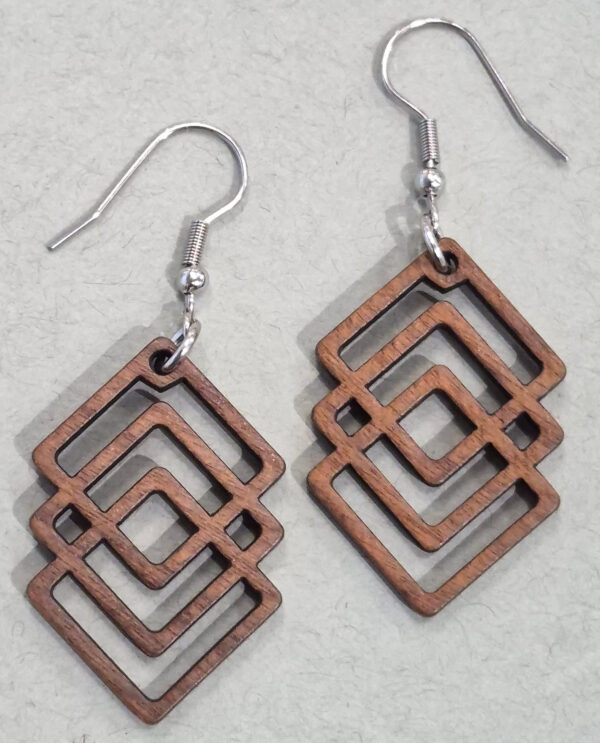 wood geometric earrings